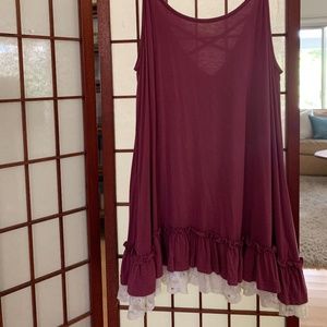 Pretty dark pink long camisole / slip dress